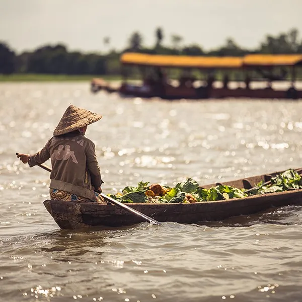 Mercado flotante en My Tho, Vietnam