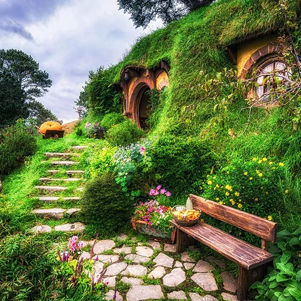 Casa de Bilbo en Hobbiton Matamata Nueva Zelanda